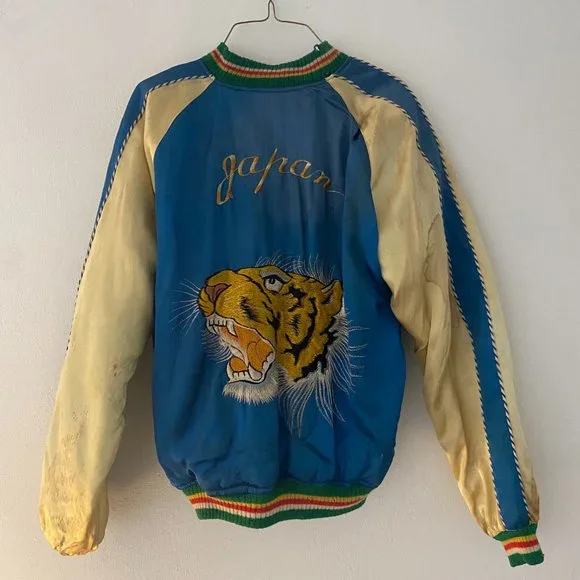 Vintage Silk Embroidered Jacket Men
